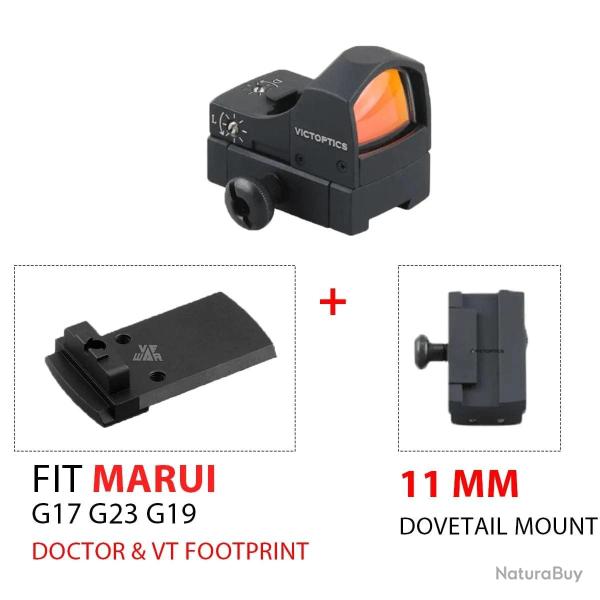 Viseur 1x22 Victoptics rouge 3,5 MOA - RDSL18 and VWPM-01