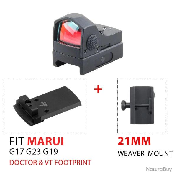 Viseur 1x22 Victoptics rouge 3,5 MOA - RDSL16 and VWPM-01