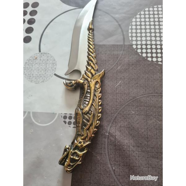 COUTEAU DROIT M�TAL  " LE REPTILE "