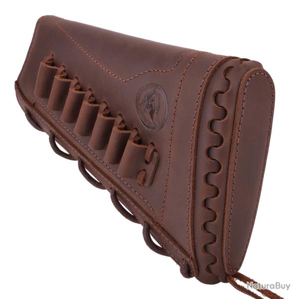 Couverture de crosse de fusil de chasse en cuir -*Coffee(.308.30-06)