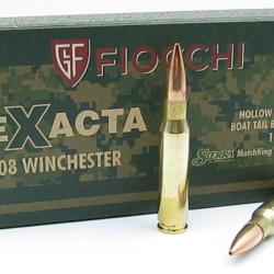 20 munitions FIOCCHI EXACTA HPBT SIERRA Cal.308 win 168 gr