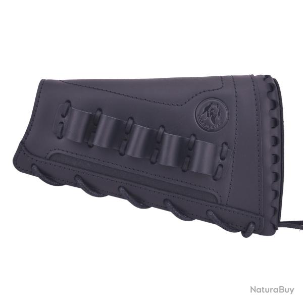 Couverture de crosse de fusil de chasse en cuir -*Black(16 Guage)