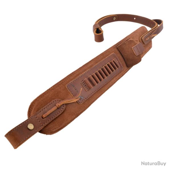 Sangle de fusil de chasse en cuir sud . 22MAG,. 22LR,. 17HMR  -* MARRON LIVRAISON GRATUITE