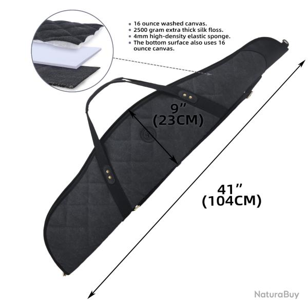 Sac de rangement en cuir brod pour fusil -* 41"(with Scope gun)BK- LIVRAISON GRATUITE