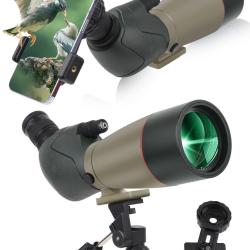 Longue-vue 25-75x70 avec Tr&eacute;pied M&eacute;tal Adaptateur Smartphone Etui Rigide - Observation HD Chasse