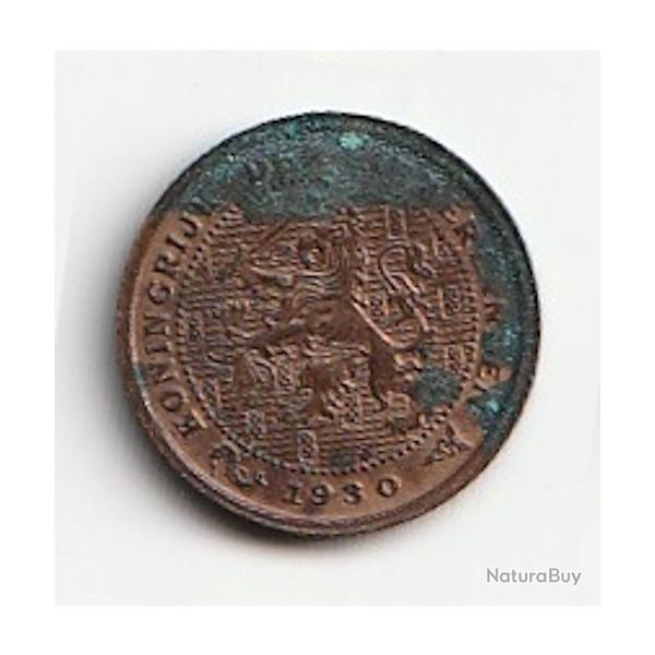 Pi�ce de Monnaie  PAYS-BAS 1/2 Cent lion couronn� 1930 Utrecht