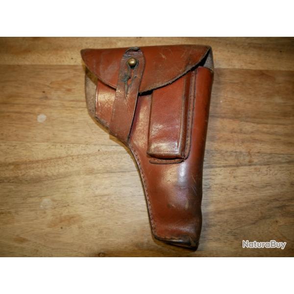 Etui de pistolet 7.65mm en cuir fauve
