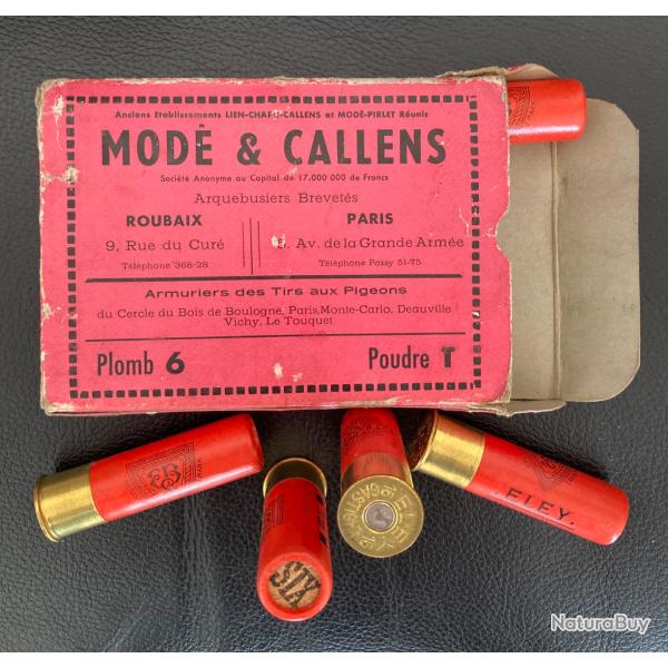 Bote de 10 cartouches neuves MODE & CALLENS calibre 16-70 mm plomb numro 6.