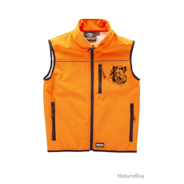 GILET ORANGE DE CHASSE SANGLIER