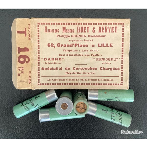 Collector, bo�te HUET & HERVET de 10 cartouches MGM-MUNITIONS calibre 16-70 mm plomb n� 7.