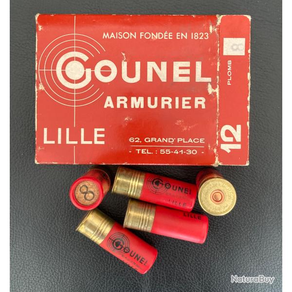 Collector, bo�te GOUNEL de 10 cartouches CARTOUCHERIE FRAN�AISE calibre 12-65 mm plomb n� 8