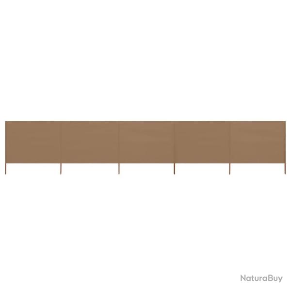 Paravent 5 panneaux Tissu 600 x 80 cm Taupe