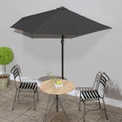 Parasol de balcon et m&acirc;t en aluminium Anthracite 270x144cm Demi
