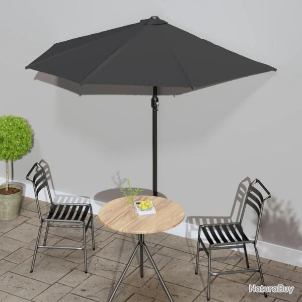 Parasol de balcon et m�t en aluminium Anthracite 270x144cm Demi