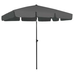 Parasol de plage anthracite 200x125 cm alsavelo