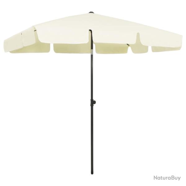 Parasol de plage jaune sable 200x125 cm