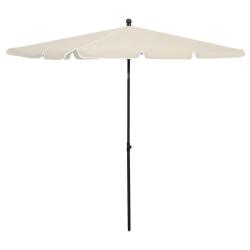 Parasol de jardin avec m&acirc;t 210x140 cm Sable alsavelo