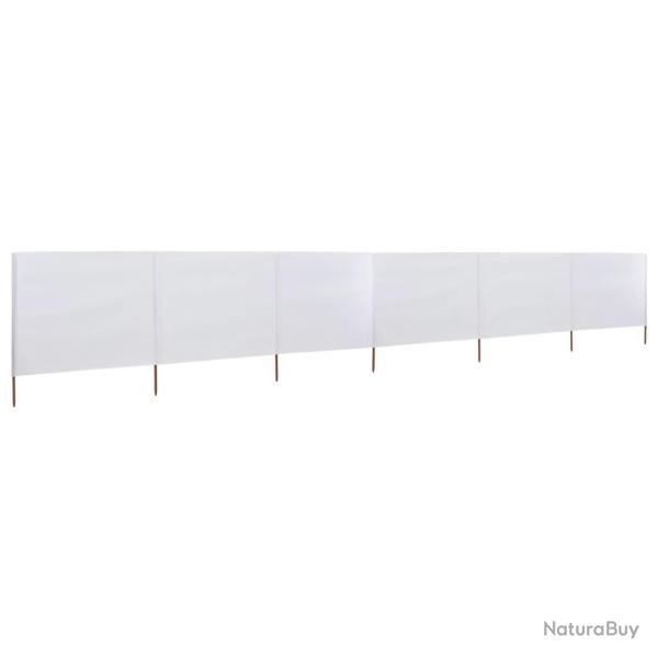 Paravent 6 panneaux Tissu 800 x 80 cm Blanc alsavelo