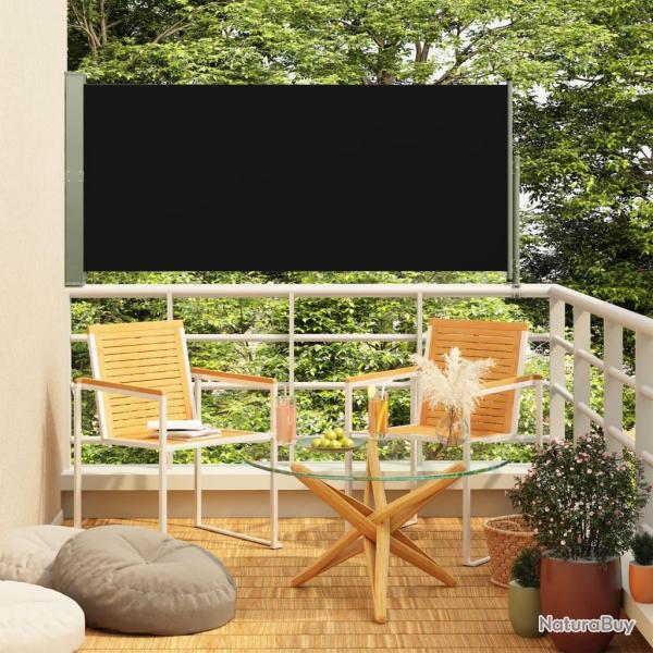 Auvent latral rtractable de patio 160x300 cm Noir alsavelo