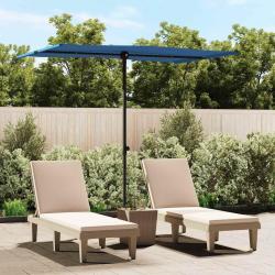 Parasol de jardin avec m&acirc;t en aluminium 2x1,5 m Bleu azur&eacute;