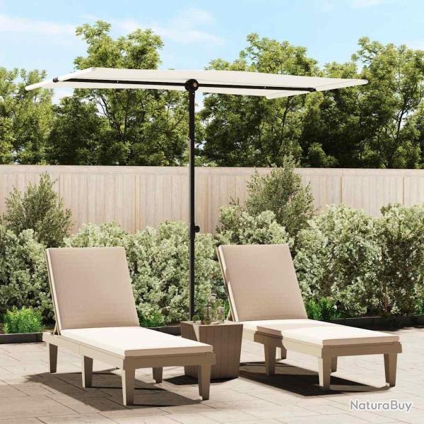 Parasol de jardin avec m�t en aluminium 2x1,5 m Blanc sable