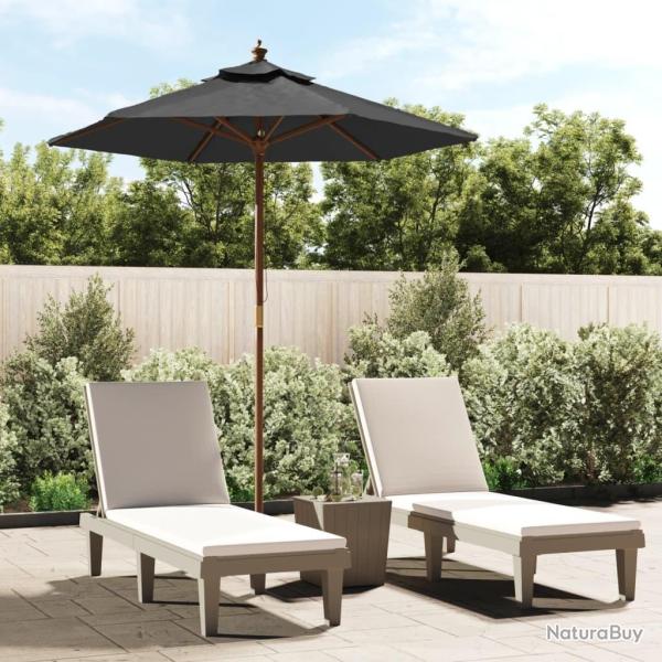 Parasol de jardin avec m�t en bois anthracite 196x231 cm
