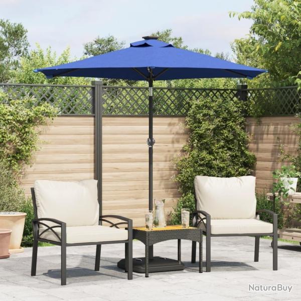 Parasol de jardin avec m�t en acier bleu azur� 225x225x212 cm
