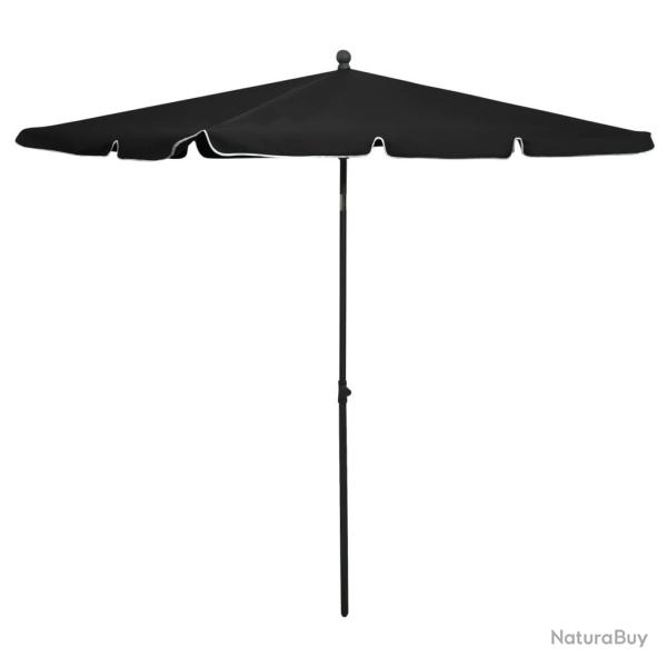 Parasol de jardin avec m�t 210x140 cm Noir alsavelo