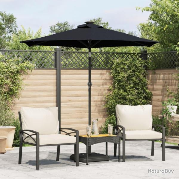 Parasol de jardin avec m�t en acier noir 225x225x212 cm