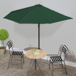 Parasol de balcon avec m&acirc;t en aluminium Vert 300x155 cm Demi