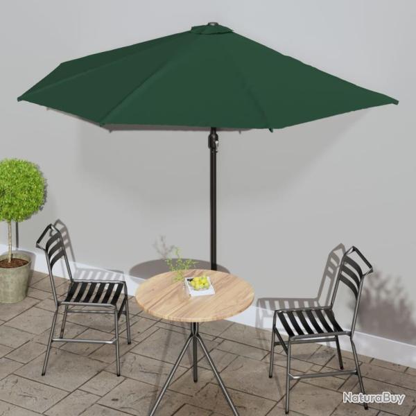 Parasol de balcon avec m�t en aluminium Vert 300x155 cm Demi