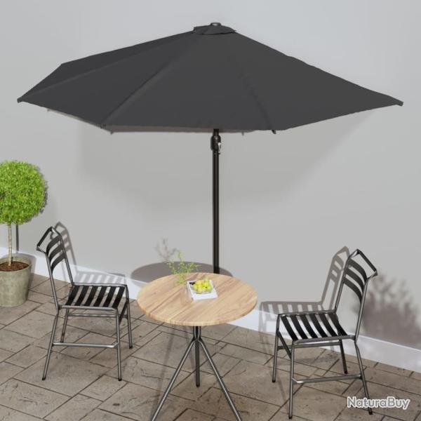 Parasol de balcon et m�t en aluminium Anthracite 300x155cm Demi