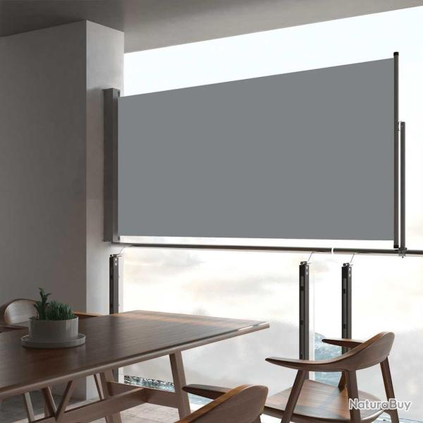 Auvent latral rtractable de patio 80x300 cm Gris alsavelo
