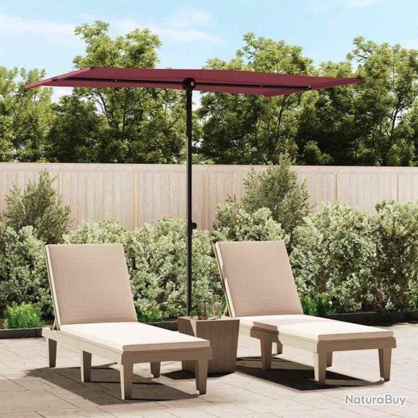 Parasol de jardin et m�t en aluminium 2x1,5 m rouge bordeaux alsavelo