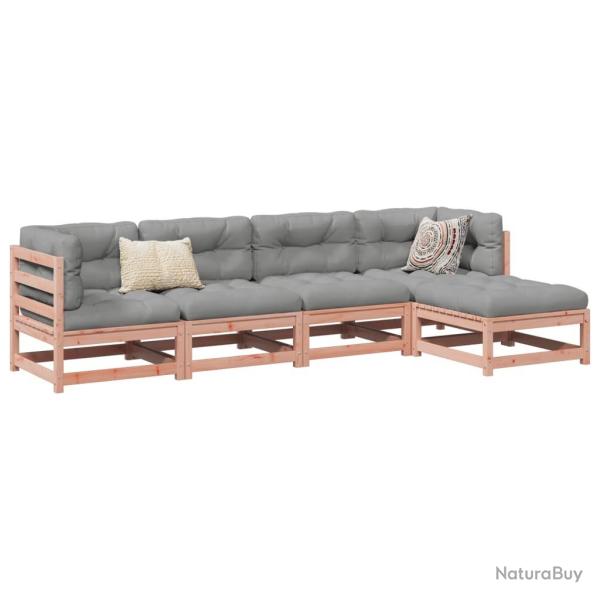 Salon de jardin 5 pcs bois massif sapin de douglas alsavelo