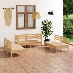 Salon de jardin 6 pcs Bois de pin massif alsavelo