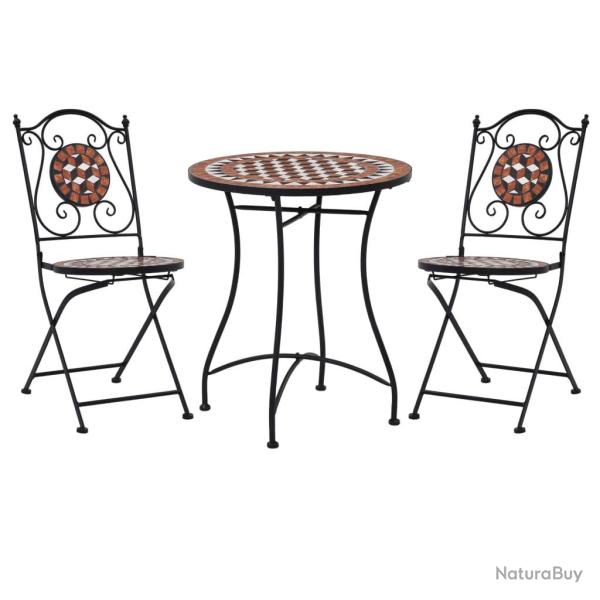 bistro 3 pcs mosa�que Carreau c�ramique Terre cuite