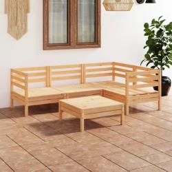Salon de jardin 5 pcs Bois de pin massif alsavelo