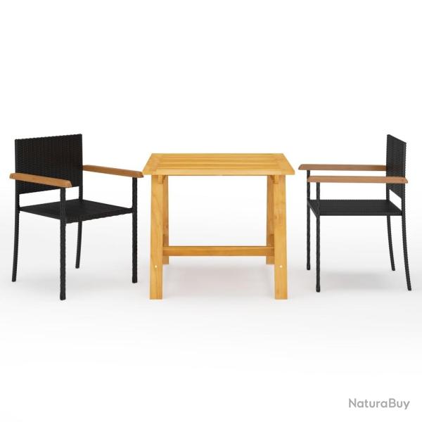 Ensemble � manger de jardin 3 pcs Noir