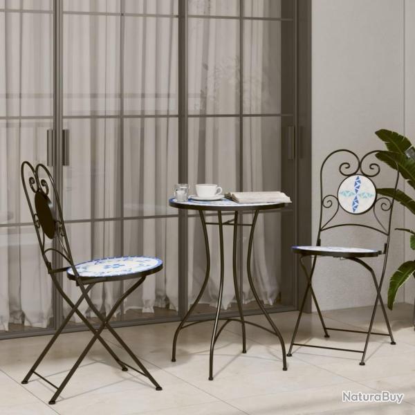bistro mosa�que bleu et blanc fer et c�ramique
