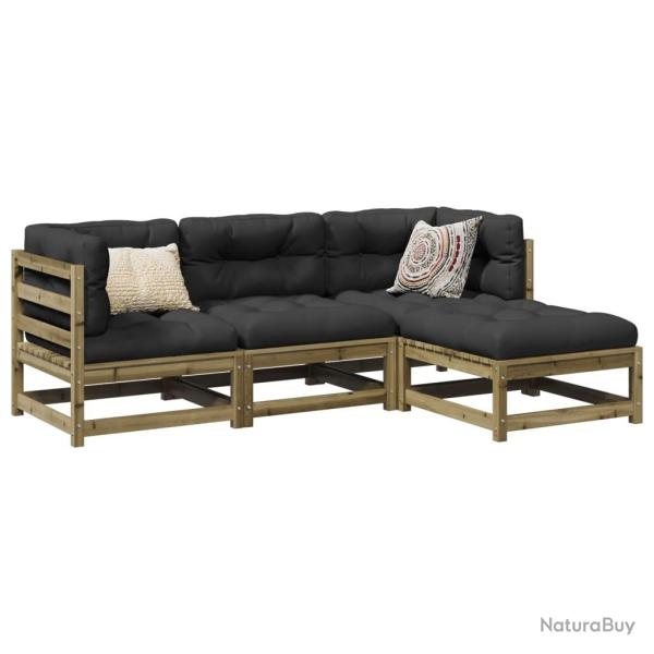 Salon de jardin 4 pcs bois de pin impr�gn�