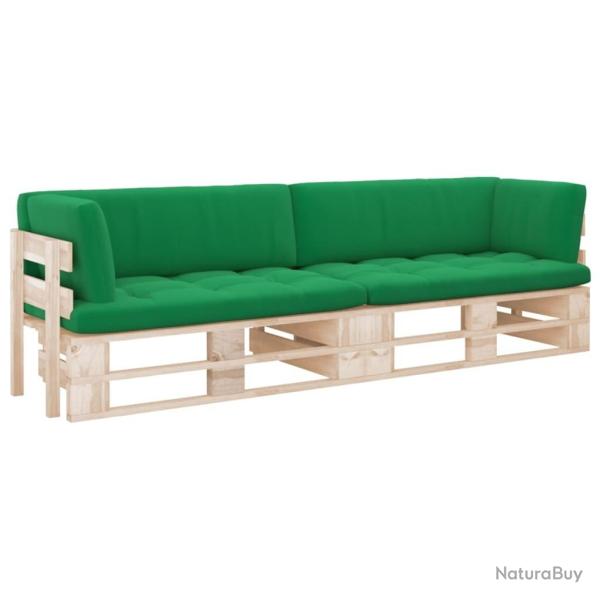 Canap� palette 2 places avec coussins Bois de pin impr�gn� alsavelo