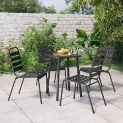 Ensemble &agrave; manger de jardin 5 pcs anthracite acier