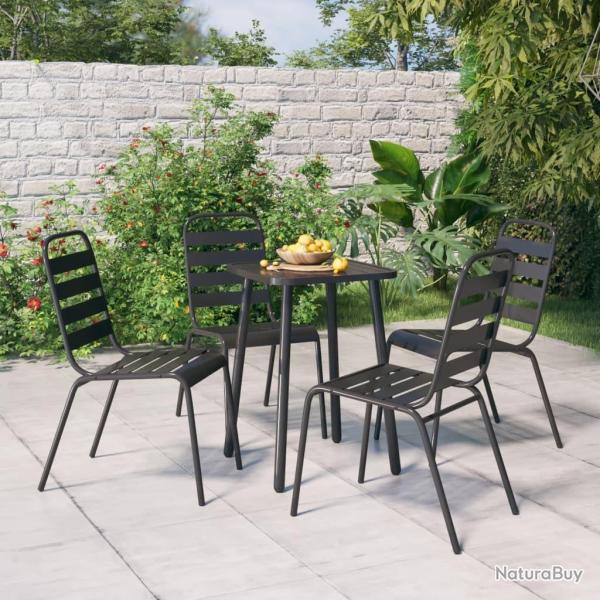 Ensemble � manger de jardin 5 pcs anthracite acier alsavelo