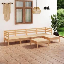 Salon de jardin 6 pcs Bois de pin massif alsavelo