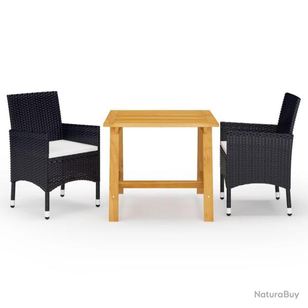 Ensemble � manger de jardin 3 pcs Noir