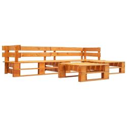 Canap&eacute;s de jardin palette 4 pcs Bois Marron miel