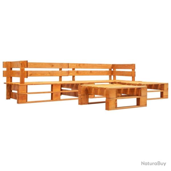 Canap�s de jardin palette 4 pcs Bois Marron miel
