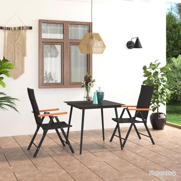 Ensemble � manger de jardin 3 pcs noir et marron alsavelo