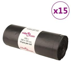 Sacs poubelles 150 pcs noir 240 L
